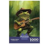 1000 Piece Jigsaws for Adults Puzzle Frog Musician in Hat-4 Teenager Puzzles Brain Teaser Game Enhance Memory Educational Challenge 70x50cm/1000pcs