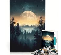 1000 Piece Jigsaws for Adults Puzzle Full Moon Forest, Relax Games, Fun Activities at Home, Improving Love between Couples 38x26cm
