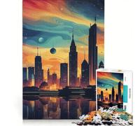 1000 Piece Jigsaws for Adults Puzzle Futuristic Cosmic Cityscape, Relax Games, Fun Activities at Home, Improving Love between Couples 50x75cm