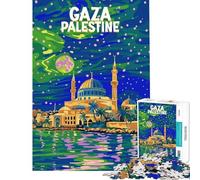 1000 Piece Jigsaws for Adults Puzzle Gaza At Night Palestine Puzzle for Adults Family Game Precision Cutting Great Gifts for Gaming (Size 75x50cm)