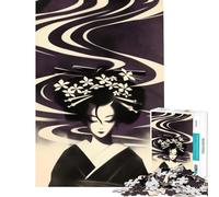 1000 Piece Jigsaws for Adults Puzzle Geisha in Flowing Pattern Teenager Puzzles Toy Wall Decor Perfect Decoration Great Gifts for Gaming (size 38x52cm)