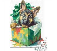 1000 Piece Jigsaws for Adults Puzzle German Shepherd Dog Gift Box Jigsaw for Adults Family Game Wall Decoration Great Gift for Gaming 38x26cm/1000pcs