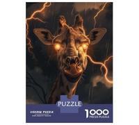 1000 Piece Jigsaws for Adults Puzzle Giraffe Lighting Fantasy Puzzle for Adults Relax Games Stress Reliever Birthday Present, Gifts, 38x26cm/1000pcs