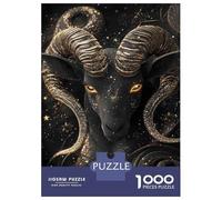 1000 Piece Jigsaws for Adults Puzzle Golden Aries Zodiac Art Print Puzzles for Adults Fun Games Wall Decoration Challenging To Complete 70x50cm/1000pcs