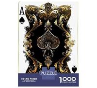 1000 Piece Jigsaws for Adults Puzzle Golden Playing Cards Teenager Puzzles Hands-on Game Difficult Challenge Birthday Present, Gifts, 70x50cm/1000pcs