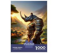 1000 Piece Jigsaws for Adults Puzzle Golden Rhino Armor Statue Puzzles for Adults Fun Games Wall Decoration Challenging To Complete 70x50cm/1000pcs