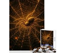 1000 Piece Jigsaws for Adults Puzzle Golden Spider in Web Practical Game Home Art Decor Educational Toy Decompressing Intellectual (26X38cm)