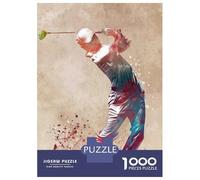1000 Piece Jigsaws for Adults Puzzle Golf Swing Watercolor Art Teenager Puzzles Brain Teaser Game Enhance Memory Educational Challenge 52x38cm/1000pcs