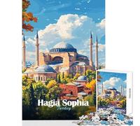 1000 Piece Jigsaws for Adults Puzzle Hagia Sophia, Istanbul 1000 Piece Jigsaws Educational Game Birthday Gifts Suitable for Couples (38x52cm)
