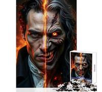 1000 Piece Jigsaws for Adults Puzzle Half Human Half Monster Portrait Educational Toy Gifts for Women Men Impossible Game Artists' Collection, Fine Arts Size 50x75cm