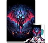 1000 Piece Jigsaws for Adults Puzzle Halloween Demon with Castle Background Family Fun & Game Night Improve Memory Secret Santa Gifts (size 50x75cm)