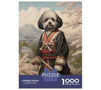 1000 Piece Jigsaws for Adults Puzzle Havanese The Samurai Jigsaw Puzzle Brain Teaser Game Hand Speed Race Great Gift for Gaming 52x38cm/1000pcs
