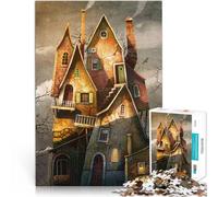 1000 Piece Jigsaws for Adults Puzzle House under the sunset Made of cardboard for ages 14 and over Home Decor As a gift for the whole family and friends。size：26x38cm/10.24x14.96inch