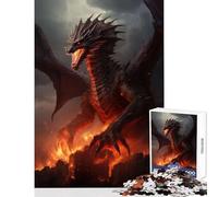 1000 Piece Jigsaws for Adults Puzzle Huge Dragon From Hell Jigsaw Puzzles for Adults Precision Cutting Challenging To Complete Brainteaser Family Games (50x75cm)