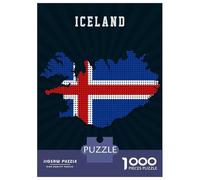 1000 Piece Jigsaws for Adults Puzzle Iceland Map (2) Jigsaw Puzzle Brain Teaser Game Hand Speed Race Great Gift for Gaming 38x26cm/1000pcs
