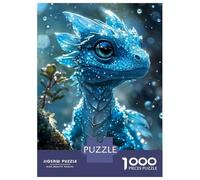 1000 Piece Jigsaws for Adults Puzzle Icy Blue Baby Dragon Adult Jigsaw Puzzle Brain Teaser Game Difficult Challenge Challenging To Complete 38x26cm/1000pcs