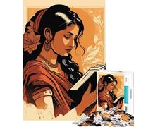 1000 Piece Jigsaws for Adults Puzzle Indian Woman Art Fun at Home Activities, Enhance Memory Educational Game Suitable for Ages 14 And Up (50x75cm)