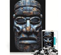 1000 Piece Jigsaws for Adults Puzzle Indigenous Tiki Mask Dark, Practical Game, Improve Memory, Unique Gifts for Birthday And Christmas (38x26cm)