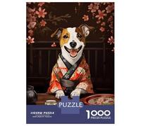 1000 Piece Jigsaws for Adults Puzzle Jack Russell Terrier Food Jigsaw Puzzle Brain Teaser Game Hand Speed Race Great Gift for Gaming 52x38cm/1000pcs
