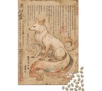 1000 Piece Jigsaws for Adults Puzzle Japanese Fox Spirit Illustration Puzzles for Adults Family Game Hand Speed Race Challenging To Complete 70x50cm/1000pcs
