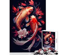 1000 Piece Jigsaws for Adults Puzzle Japanese Koi Fish Toy Wall Decor Gift Birthday Family Game Artists' Collection, Fine Arts Size 38x52cm