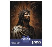 1000 Piece Jigsaws for Adults Puzzle Jesus with Thorn Crown Puzzles for Adults Family Game Hand Speed Race Challenging To Complete 38x26cm/1000pcs