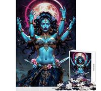 1000 Piece Jigsaws for Adults Puzzle Kali Goddess Under Lunar Glow 1000 Piece Jigsaws Educational Game Birthday Gifts Suitable for Couples (38x26cm)