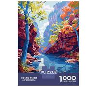 1000 Piece Jigsaws for Adults Puzzle Karijini National Park Australia Illustration Adult Jigsaw Puzzle Family Games Hand Speed Race Birthday Present, Gifts, 70x50cm/1000pcs