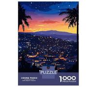 1000 Piece Jigsaws for Adults Puzzle Kigali, Rwanda Cityscape at Night Adult Jigsaw Puzzle Brain Teaser Game Difficult Challenge Challenging To Complete 38x26cm/1000pcs