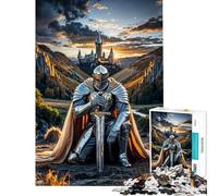 1000 Piece Jigsaws for Adults Puzzle Knight Kneeling Before Castle for Birthday, Chrismas For Family Fun Anti-Stress Toys for And 14 Years And over (38x52cm)