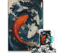 1000 Piece Jigsaws for Adults Puzzle Koi Fish Precision Cutting Practical Game Suitable for Ages 14 And Up (size 38x52cm)