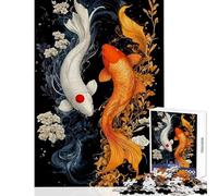 1000 Piece Jigsaws for Adults Puzzle Koi Fish Yin Yang Educational Toy Funny Gift for Educational Game Every Piece Is Unique - size 38x52cm
