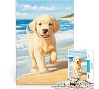 1000 Piece Jigsaws for Adults Puzzle Labrador Retriever Puppy on Beach Spielspielzeug Tolle Geschenke und Spielzeuge52x38cm