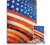 1000 Piece Jigsaws for Adults Puzzle Land of Liberty US Flag Difficult Challenge Educational Games Great Gift for Games (size 50x75cm)