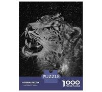 1000 Piece Jigsaws for Adults Puzzle Leopard Black&White Teenager Puzzles Brain Teaser Game Enhance Memory Educational Challenge 52x38cm/1000pcs