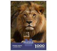 1000 Piece Jigsaws for Adults Puzzle Lion Drinking Beer Jigsaw for Adults Family Game Wall Decoration Great Gift for Gaming 52x38cm/1000pcs