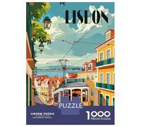 1000 Piece Jigsaws for Adults Puzzle Lisbon Tram Teenager Puzzles Hands-on Game Difficult Challenge Birthday Present, Gifts, 38x26cm/1000pcs