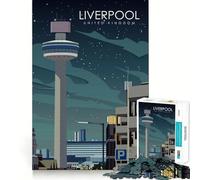 1000 Piece Jigsaws for Adults Puzzle Liverpool Travel Poster Exact Edge Art Logic Game Play Calm Fun Time Festive Leisure Gift (50x75cm)