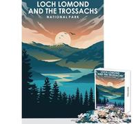 1000 Piece Jigsaws for Adults Puzzle Loch Lomond National Park Jigsaw Puzzles for Adults Precision Cutting Challenging To Complete Brainteaser Family Games (38x26cm)