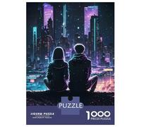 1000 Piece Jigsaws for Adults Puzzle Luminous Neon City Jigsaw Puzzle Brain Teaser Game Hand Speed Race Great Gift for Gaming 70x50cm/1000pcs