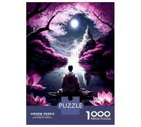 1000 Piece Jigsaws for Adults Puzzle Meditating Monk Puzzles for Adults Family Game Hand Speed Race Challenging To Complete 52x38cm/1000pcs