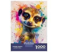 1000 Piece Jigsaws for Adults Puzzle Meerkat Watercolor Print Puzzles for Adults Fun Games Wall Decoration Challenging To Complete 38x26cm/1000pcs