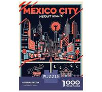 1000 Piece Jigsaws for Adults Puzzle Mexico City Vibrant Nights Puzzles for Adults Fun Games Wall Decoration Challenging To Complete 70x50cm/1000pcs