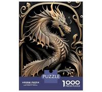 1000 Piece Jigsaws for Adults Puzzle Mighty Golden Dragon Jigsaw Puzzle Brain Teaser Game Hand Speed Race Great Gift for Gaming 52x38cm/1000pcs
