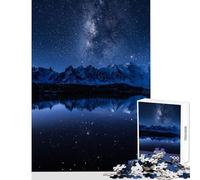 1000 Piece Jigsaws for Adults Puzzle Milky Way over Mountain Lake Reflection Home Decoration Toys Art Work Gift Hands-on Game Challenging To Complete Size 50x75cm