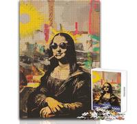 1000 Piece Jigsaws for Adults Puzzle Mona Lisa Basquiat Style Difficult Challenge Educational Games Great Gift for Games (size 50x75cm)