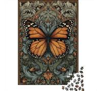 1000 Piece Jigsaws for Adults Puzzle Monarch Butterfly Art Print-3 Puzzles for Adults Family Game Hand Speed Race Challenging To Complete 38x26cm/1000pcs