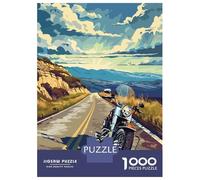 1000 Piece Jigsaws for Adults Puzzle Motorcycle Biker Scenery Adult Jigsaw Puzzle Toy Wall Decor Difficult Hard Birthday Present, Gifts, 52x38cm/1000pcs