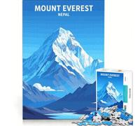 1000 Piece Jigsaws for Adults Puzzle Mount Everest Nepal Vector Illustration Relax Games But Fun And Humorous for Is Ideal As A Gift 38x26cm