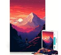 1000 Piece Jigsaws for Adults Puzzle Mountain Climb Pixel Art Exact Edge Art Logic Game Play Calm Fun Time Festive Leisure Gift (50x75cm)